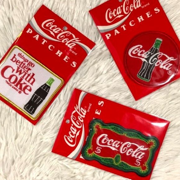 Set of 3 Vintage Coca-Cola Iron-On Patches - Picture 1 of 10
